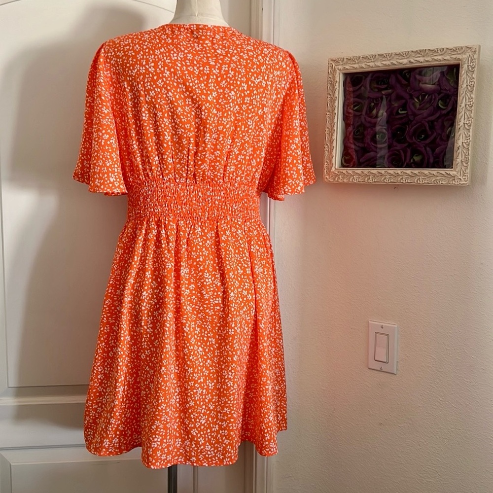 Orange Floral Dress - Picture 3 of 8